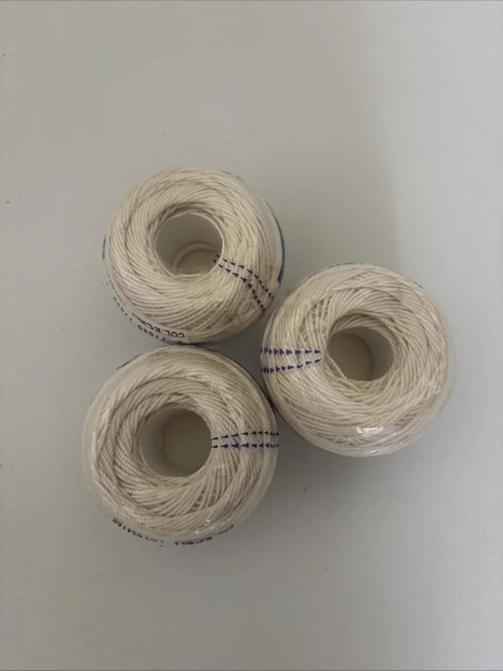 3x DMC Cebelia 3 cord Crochet Thread Color ECRU Size 5, 142 yds